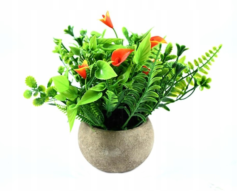 SZTUCZNE KWIATY W DONICZCE OZDOBNA ROŚLINA 20cm