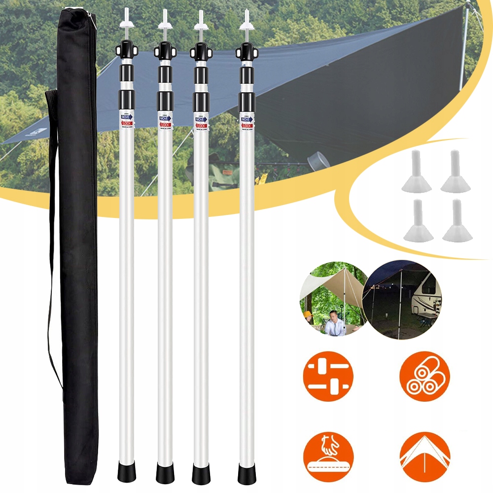 DRĄŻKI DO PLANDEKI, WYTRZYMAŁE DRĄŻKI PUŁAPKOWE, 4 SZT DRĄŻEK NAMIOTOWY