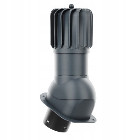 Rotačný krb Rotoline pre plechovú krytinu H fi 150 mm podlhovastý, antracitový
