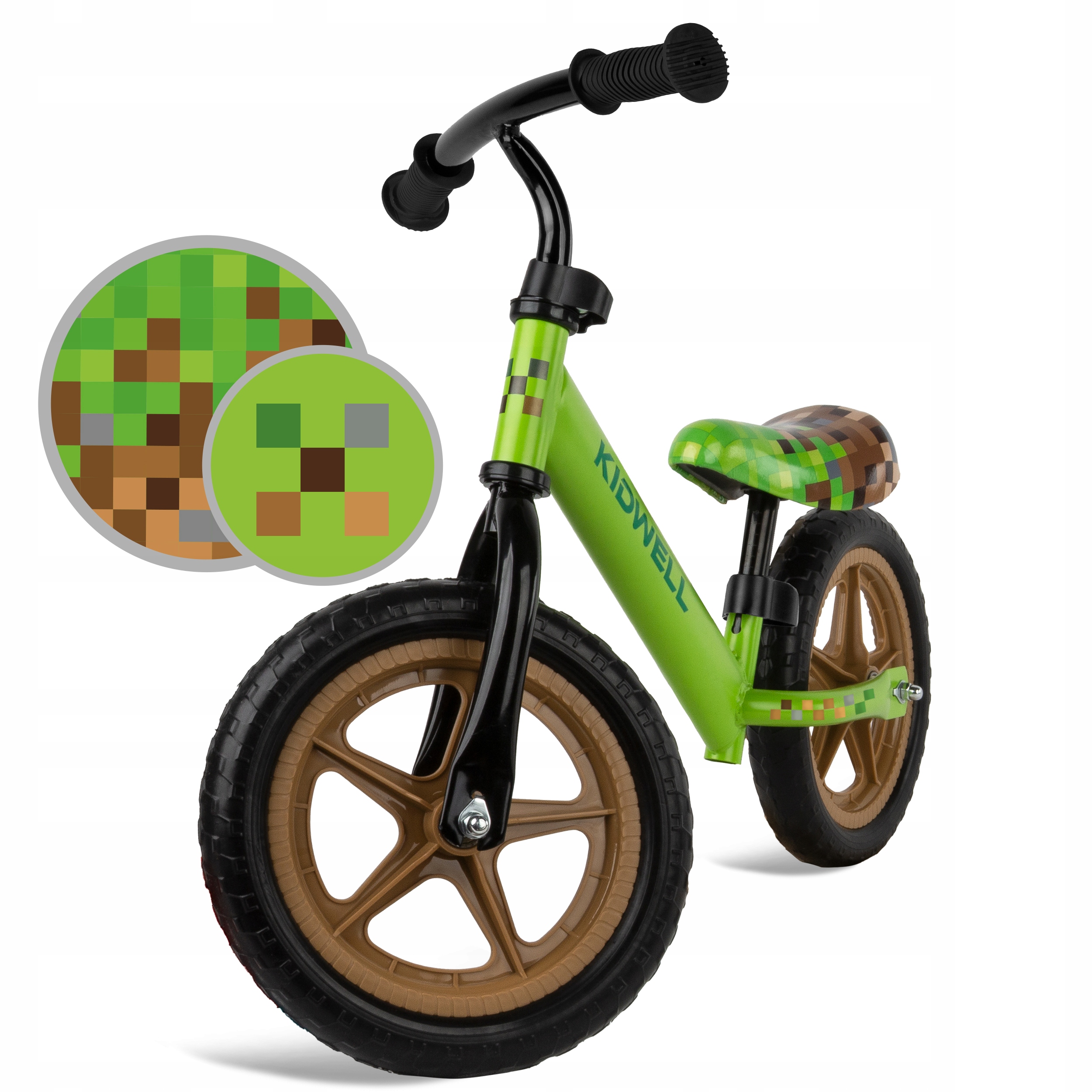 Rowerek Biegowy Kidwell Rebel Game Zielony Balance Bike Koła 12"