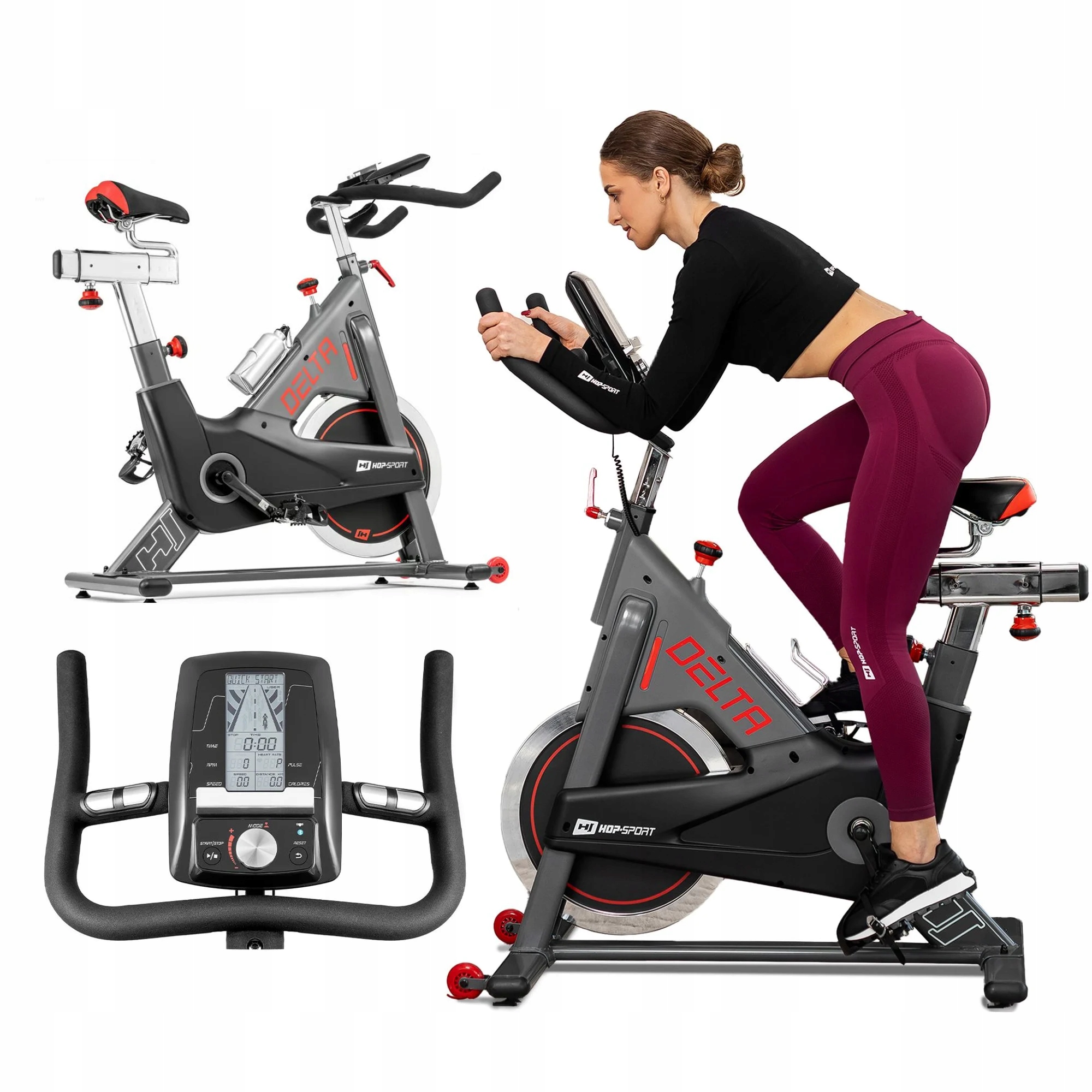 Rower Treningowy Regulowany Spining Stacjonarny Domowy Aplikacje
