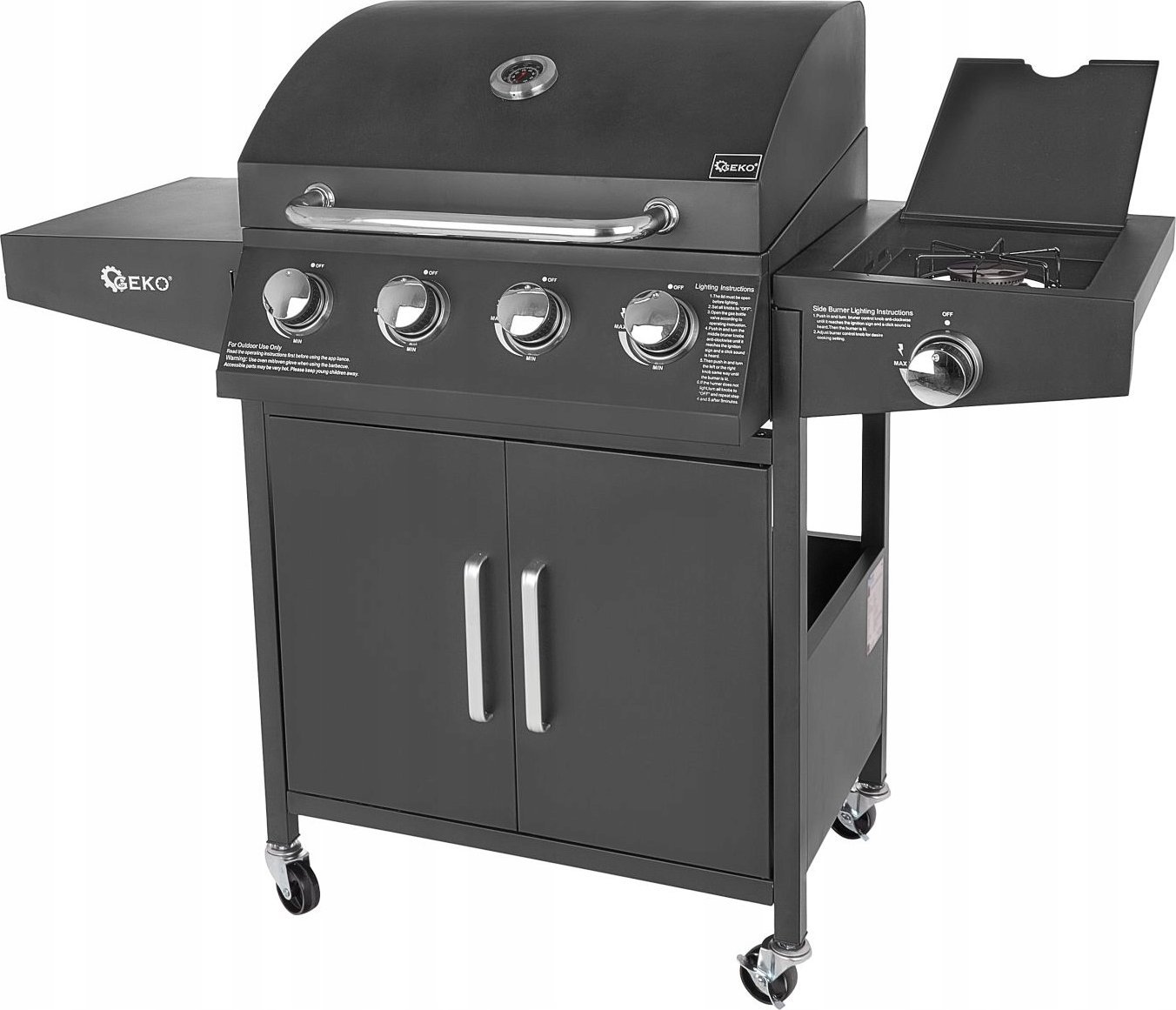 Geko G80516 Grill ogrodowy gazowy 14.5 kW 41.5 cm x 59 cm