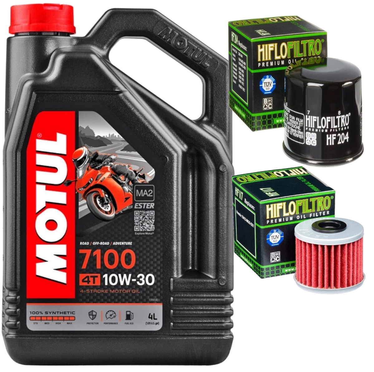 Zestaw Olej Motul 7100 10W30 4L Filtry Honda NC750X NC750S Dct 14-23