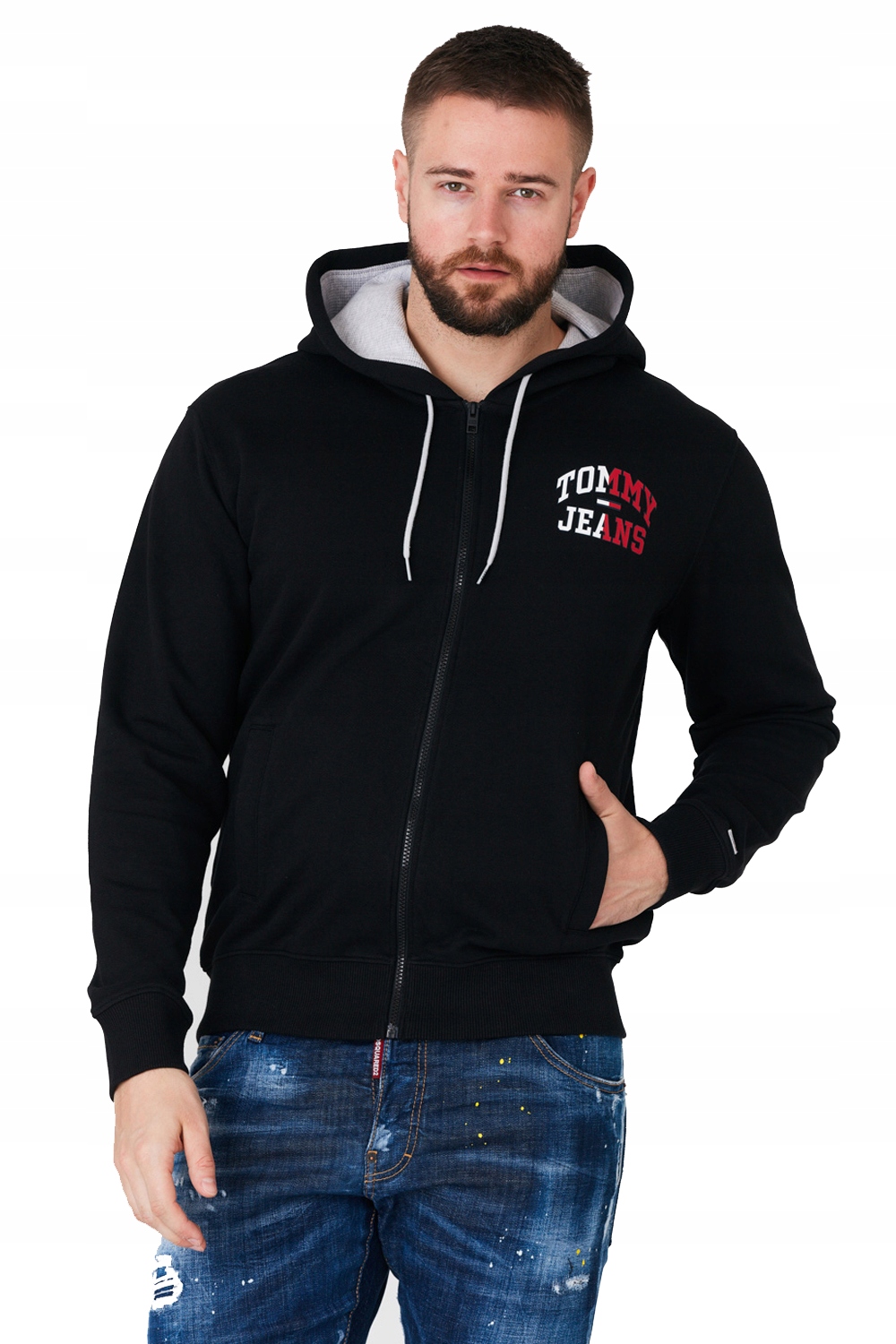 Tommy Jeans Černá pánská mikina s velkým logem r M