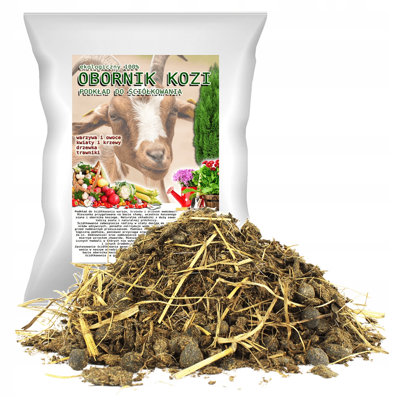 

Obornik Kozi 100% Eko Podłoże Do Ściółkowania 60L