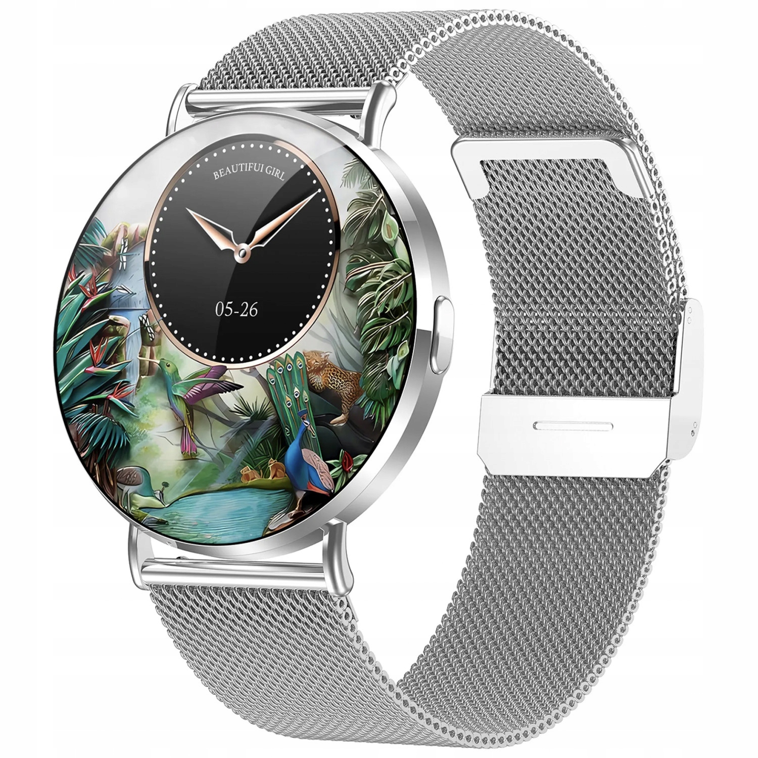 Chytré Hodinky Enter Pl Menu Rozhovoru Tepová Frekvence Kyslík Spánek Cyklus Stříbrný Mesh