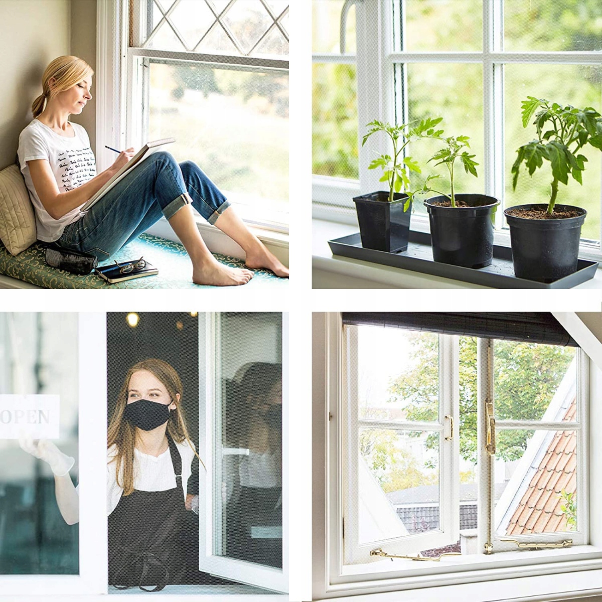 MOSKITIERA SIATKA OKNO OWADY KOMARY 150x150 +RZEP Kolor biały