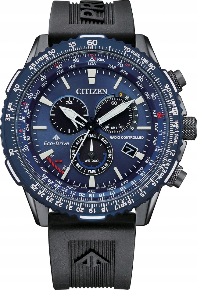 Zegarek męski Citizen CB5006-02L granatowy sportowy lotnicze
