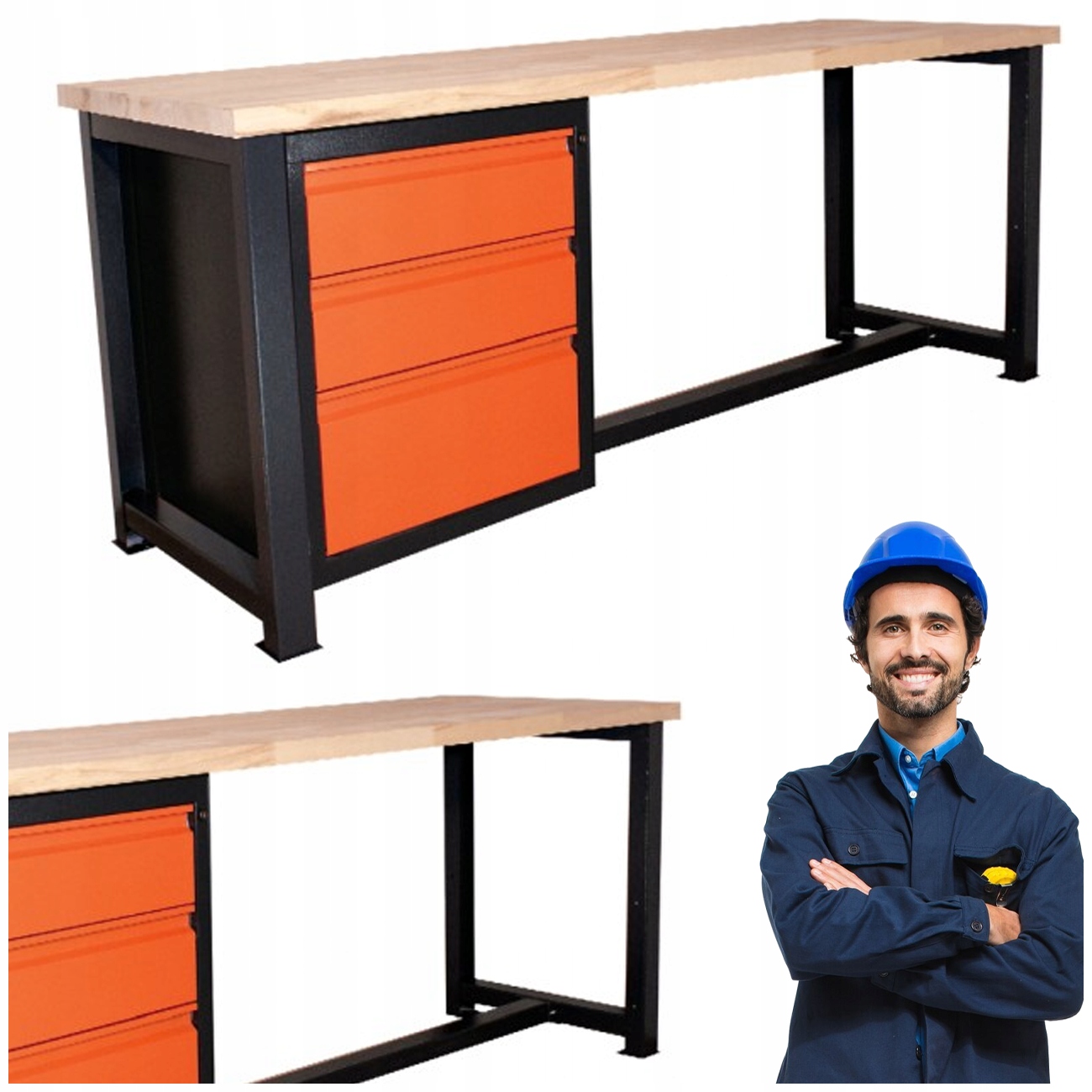 Průmyslový Pracovní Stůl Silný Kovový Pro Dílnu 210X68X83