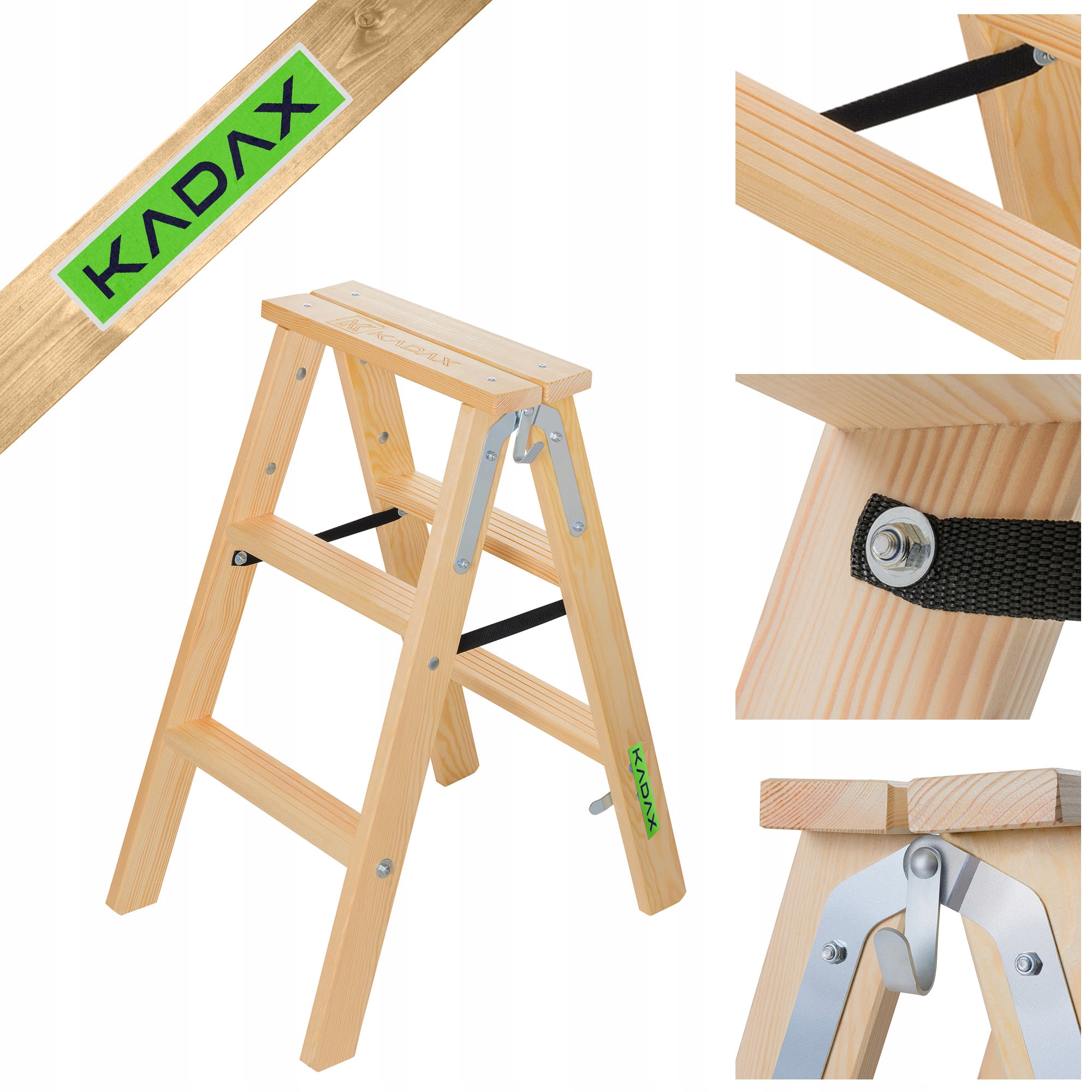 Drevená Maliarska Rebríková Jednotka 2x3 Stupne Skladacia Obojstranná