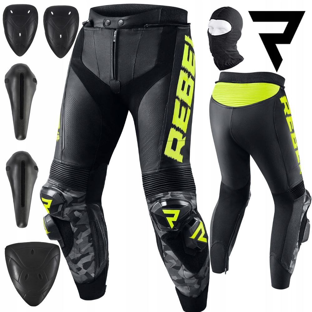 Motocyklové Nohavice Rebelhorn Rebel Fluo Športové Kožené Darčeky