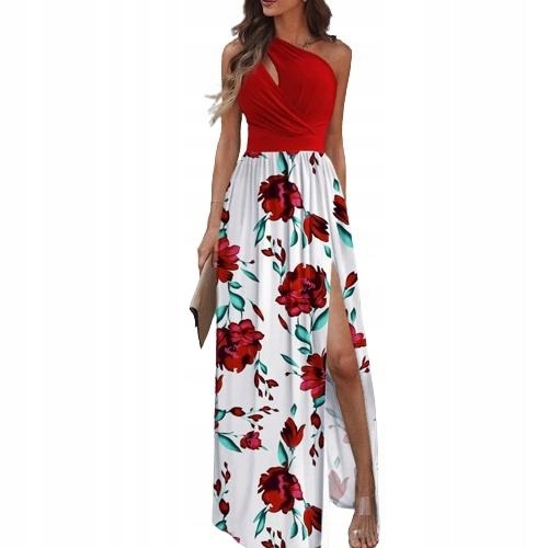 WIECZOROWA SUKIENKA ELEGANCKA WESELE BEZ RĘKAWÓW Długość całkowita 4 cm