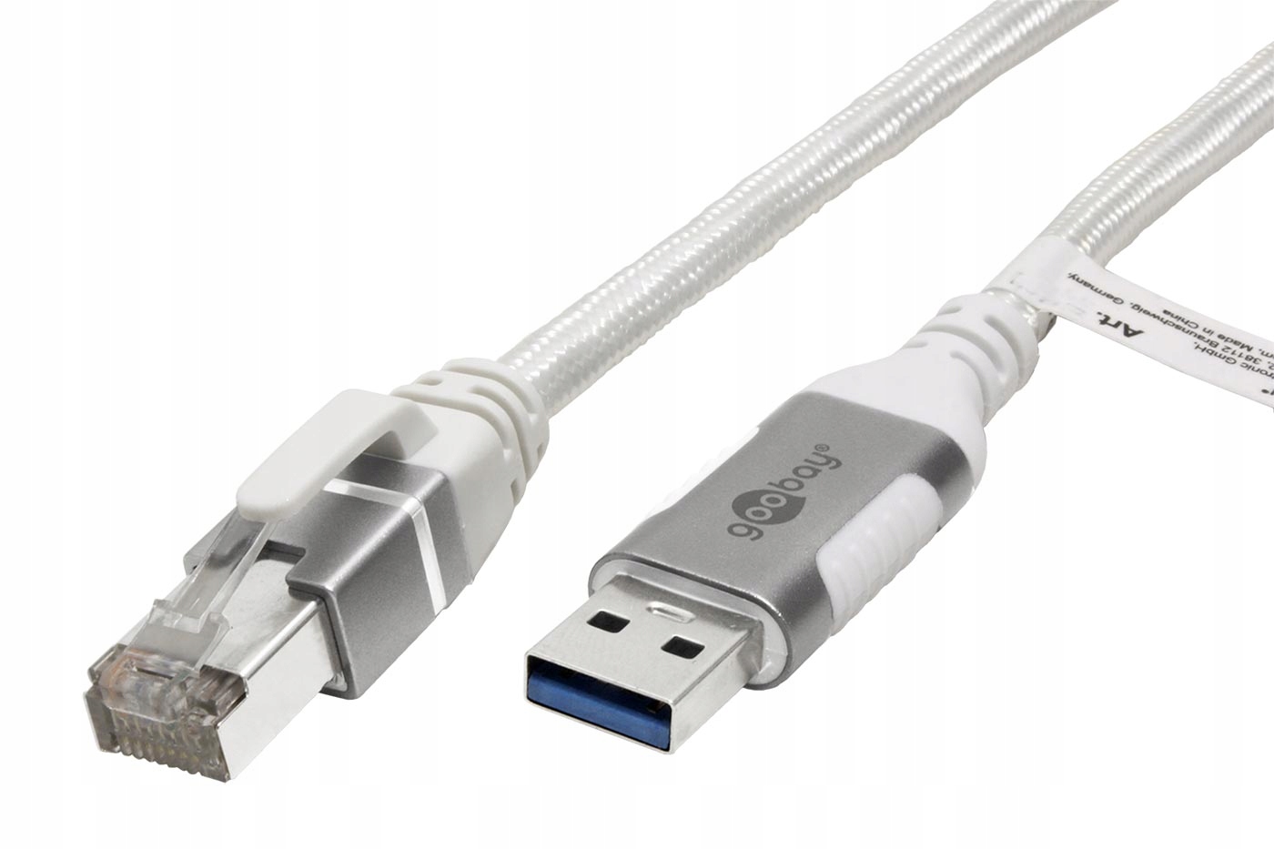 Goobay Kabel USB3.0 A(m) -> RJ45M, Gigabit Ethernet, 5m, bílý