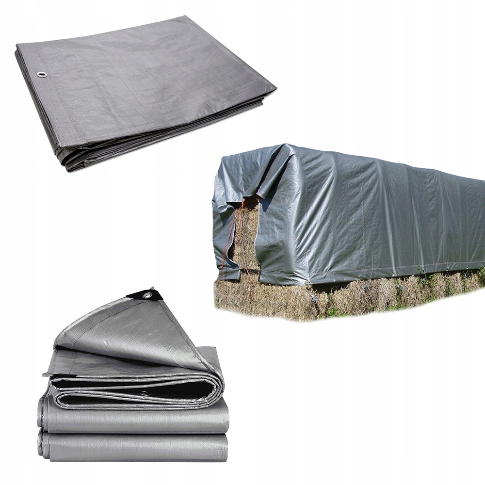 UNWERSALNA PLANDEKA 4x5 M GRUBA SREBRNA OKUTE ROGI Producent Decortrend