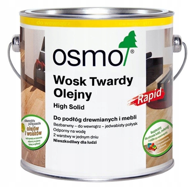 Osmo Tvrdý olejový vosk na schody Rapid bezfarebný matný 2.5L 3262