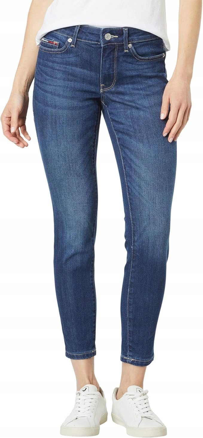Dámské Džíny 7 8 Tommy Jeans Skinny MID Rise Ankle Vel. W29 L28 Us 8