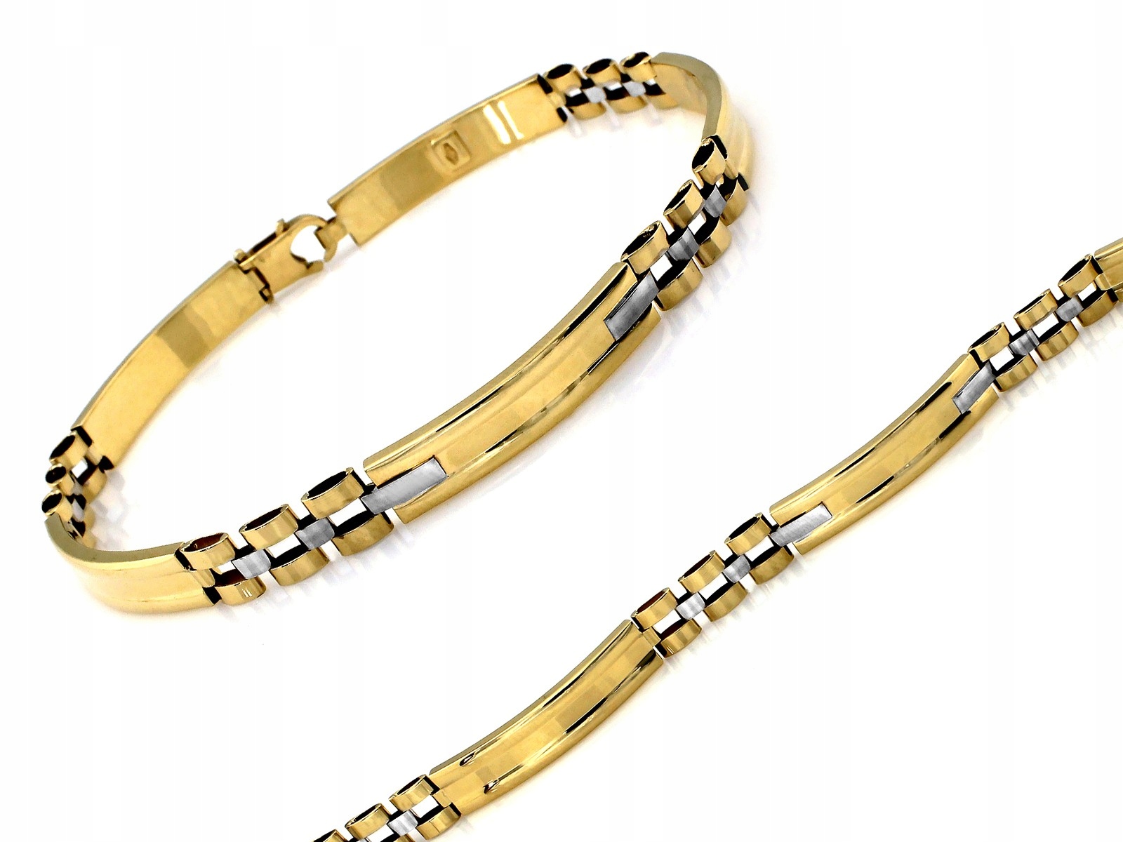 Zlatý náramek 585, dvě barvy zlata 7.52 g, univerzální vzor jako dárek