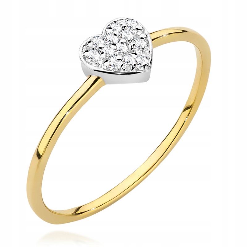 Zlatý Prstýnek pr.585 Srdce S Brilianty 0,10 ct