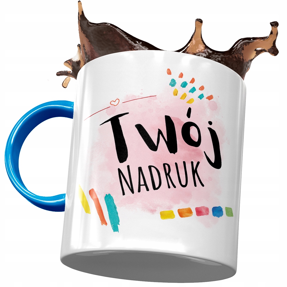 

Błękitny Kubek Z Własnym Nadrukiem Zdjęciem Logo