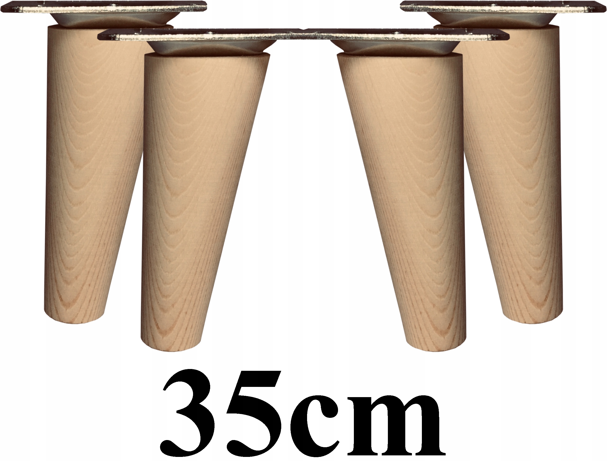 Nohy Nožky dřevěné šikmé 35cm 4ks plechy