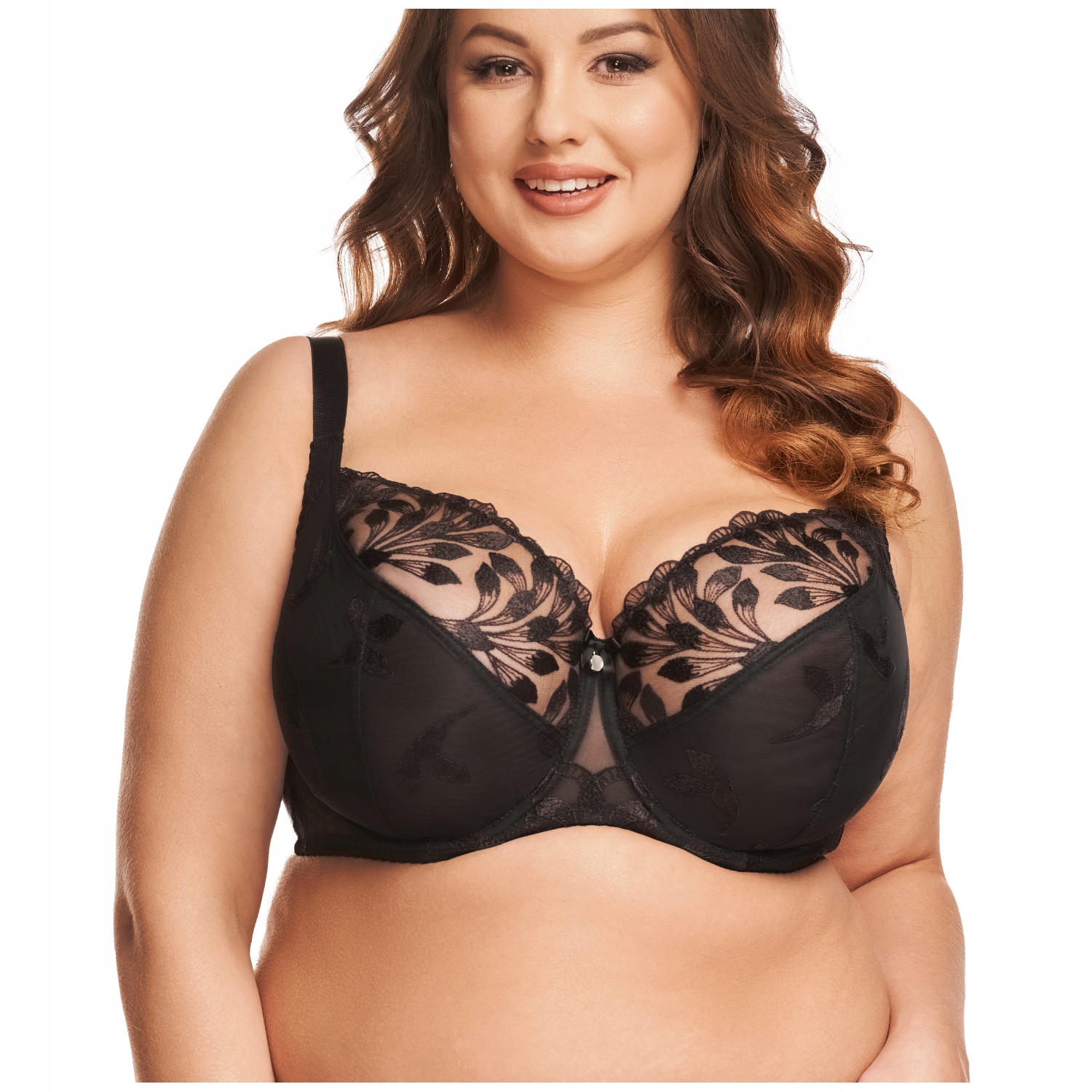 Měkká podprsenka soft černá, pohodlná, s výšivkou Nessa Grace 90G