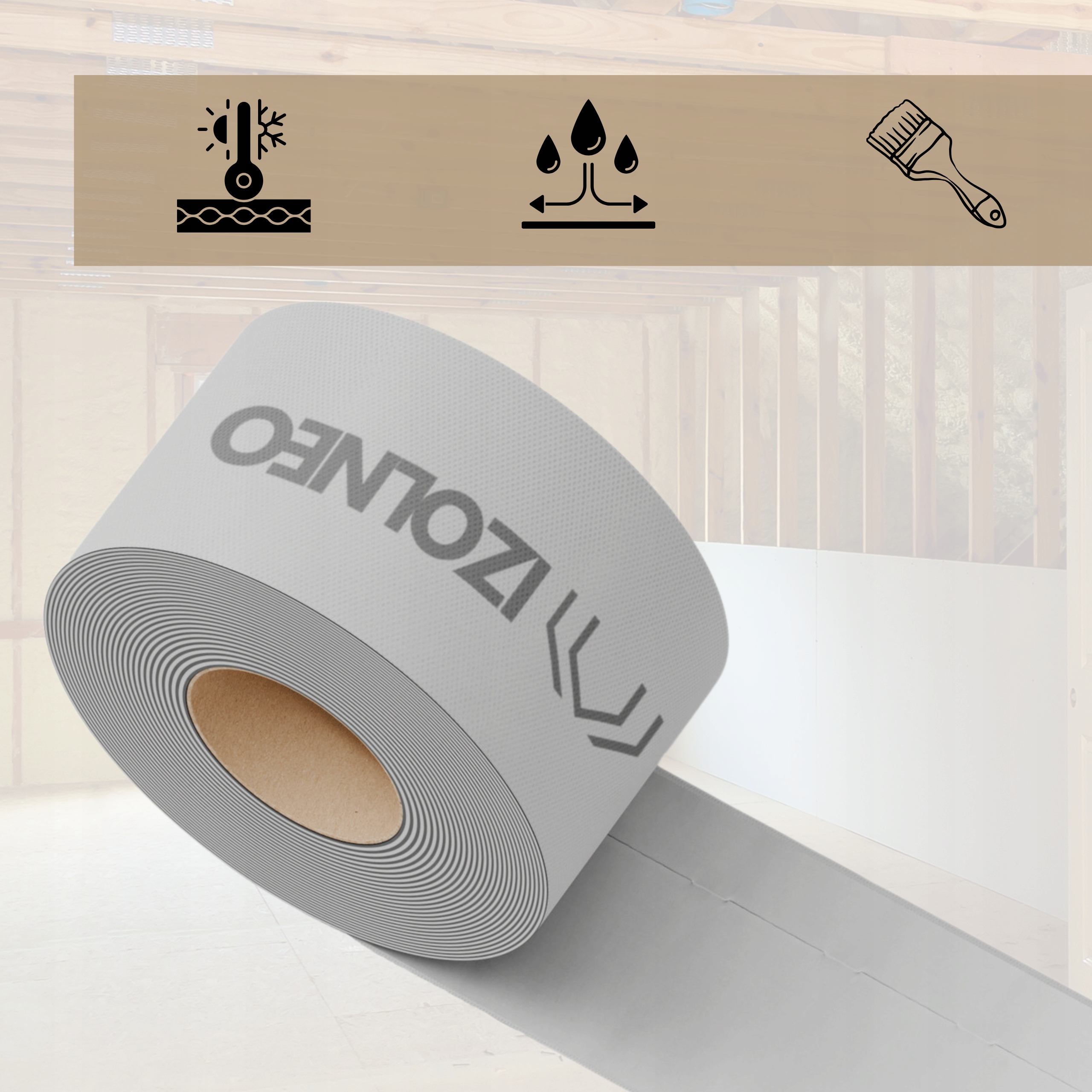 Taśma uszczelniająca do okien konstrukcji z drewna | wewnętrzna | 100x25mb Kod producenta WST-WF100PK INSIDE