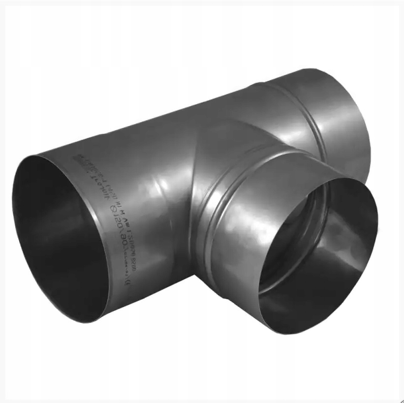 Ks t-rozdělovač kyselinovzdorný 90 stupňů fi 180 mm 1,0 mm komínová vložka ocel