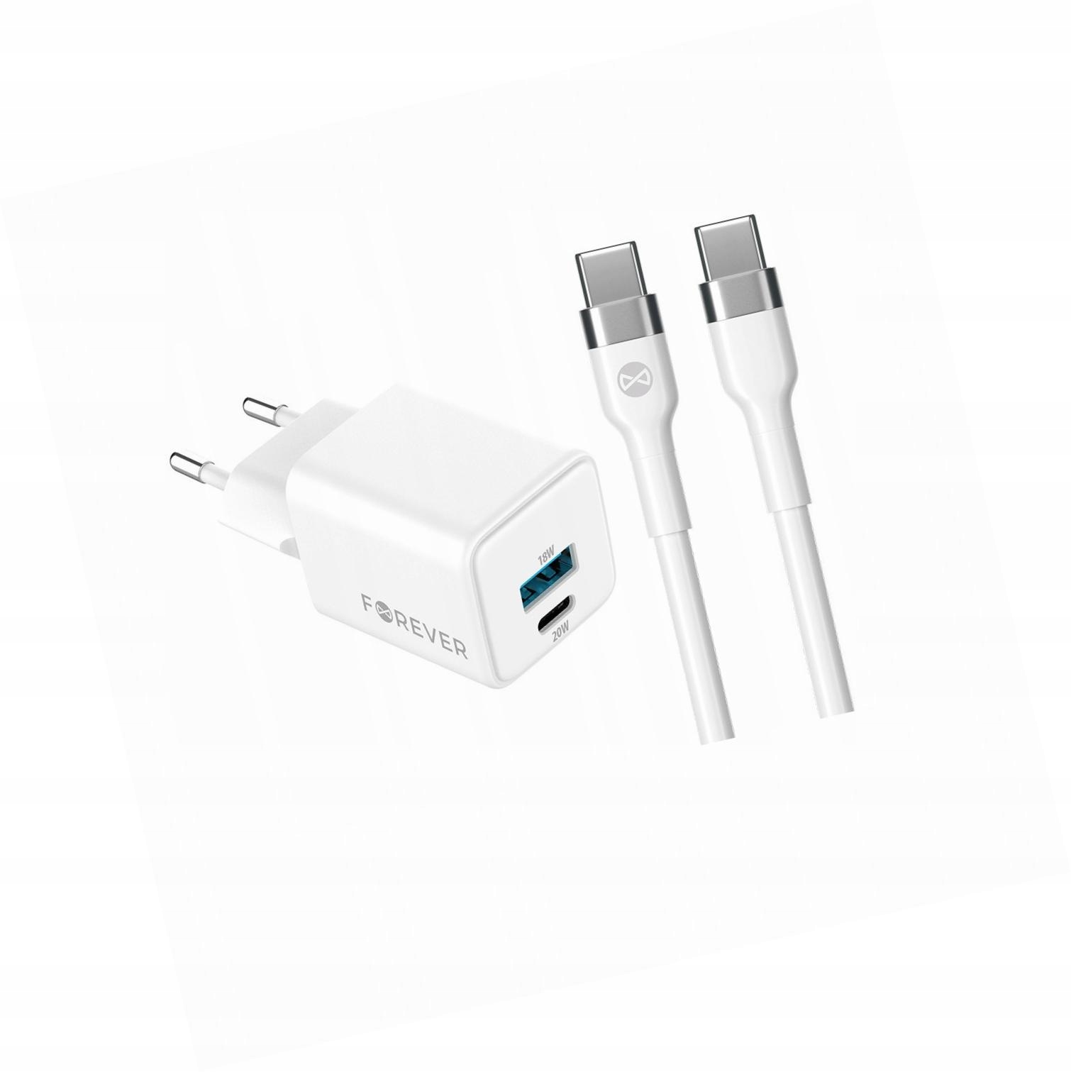 Szybka ładowarka GaN 20W 2 wejścia Usb i Usb-c z kablem do Oppo A54s