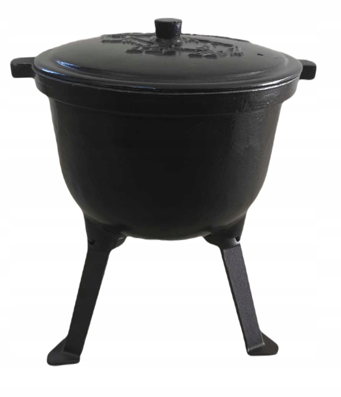 KOCIOŁEK ŻELIWNY EMALIOWANY z odpryskami emalii 4L