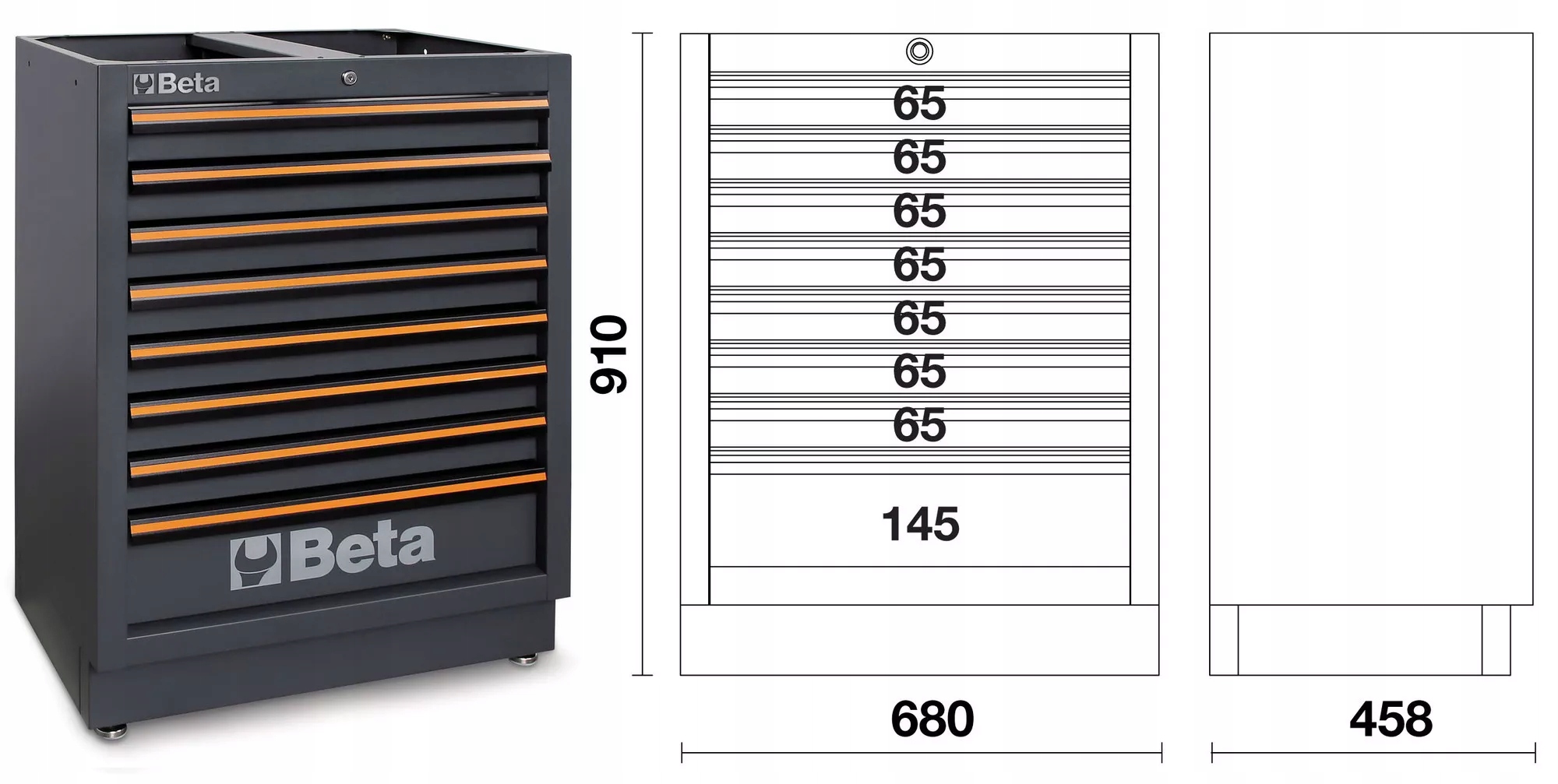 Moduł stały z 8 szufladami system C45PRO Beta 4500/C45PRO/M8 Marka Beta