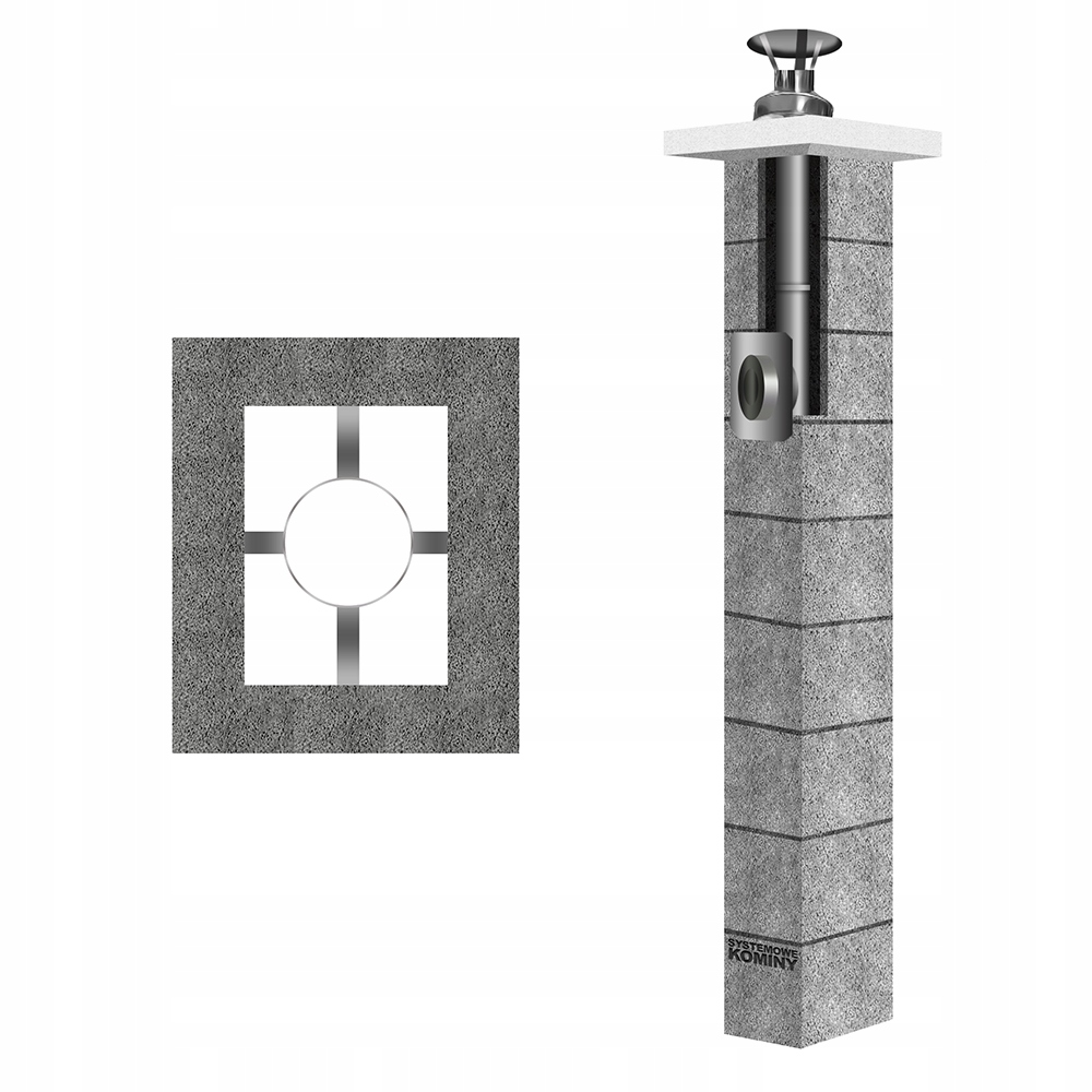 Komínový systém Inox W1 fi 80 6 m turbo náplň plyn kyselina kompletní sada 20/24