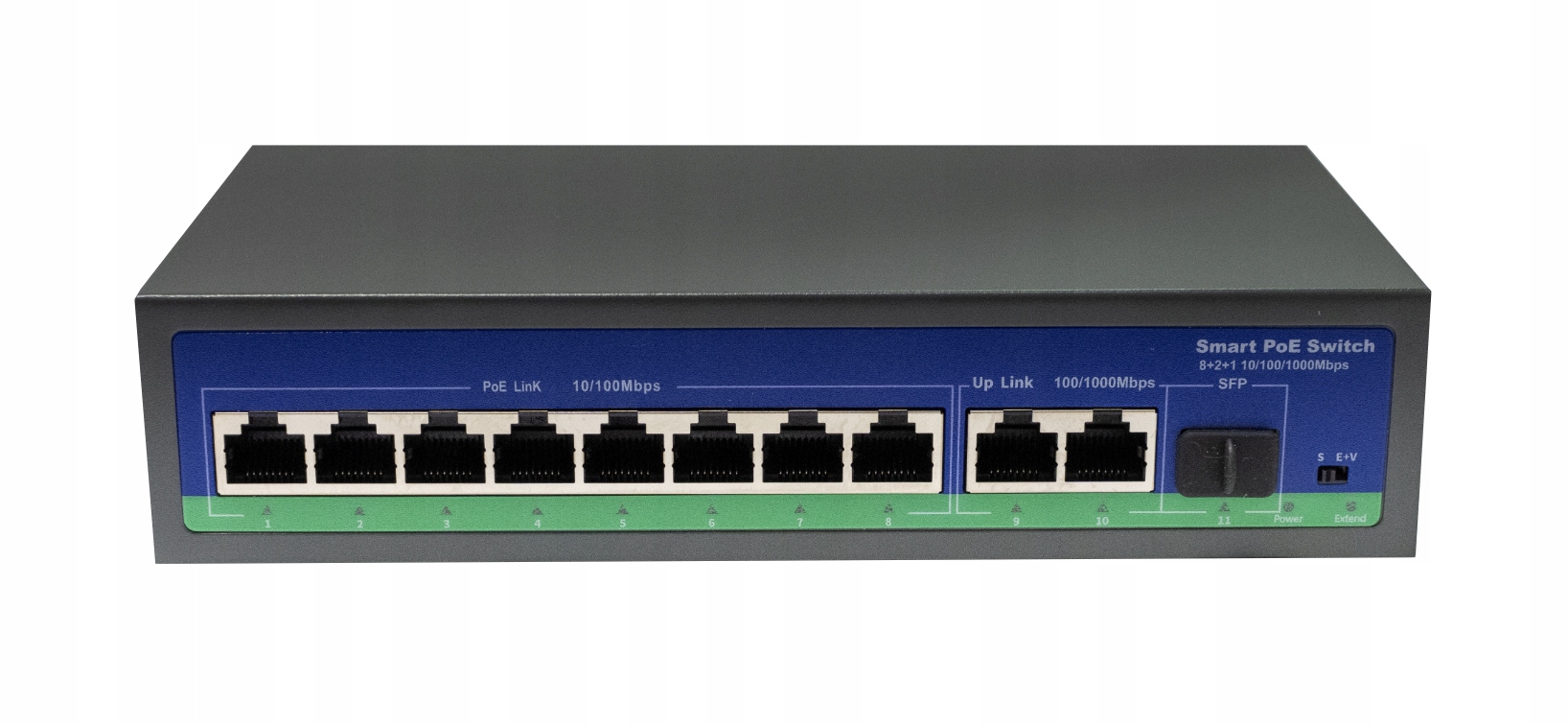 Switch PoE 8xPoE 2xUplink Gigabit +sfp 120W 250m