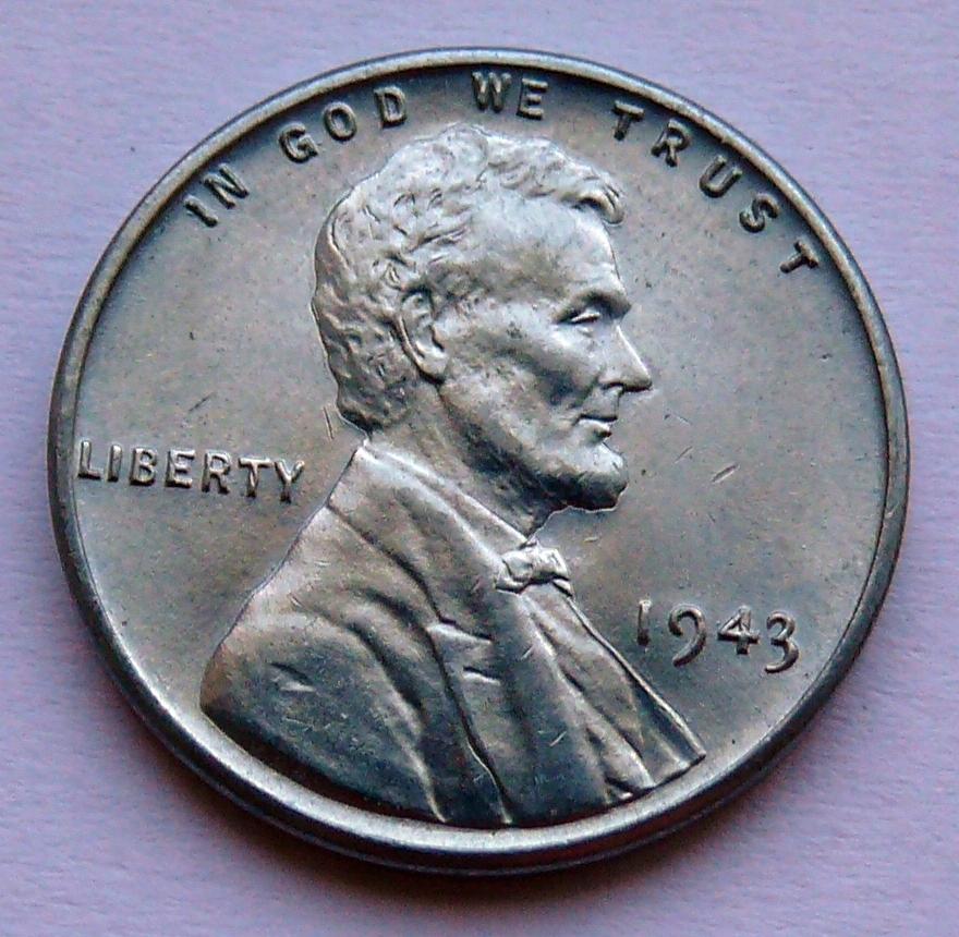 USA - 1 cent 1943 r. Lincoln - stal pokryta cynkiem (2)