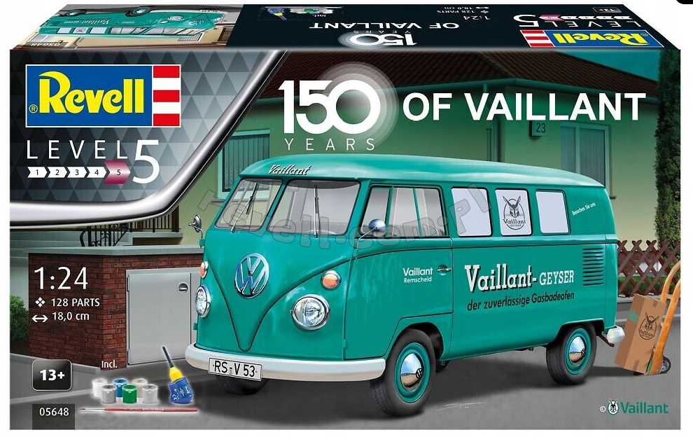Model ke slepení Revell Vw T1 Bus 150 Jahre Vaillant