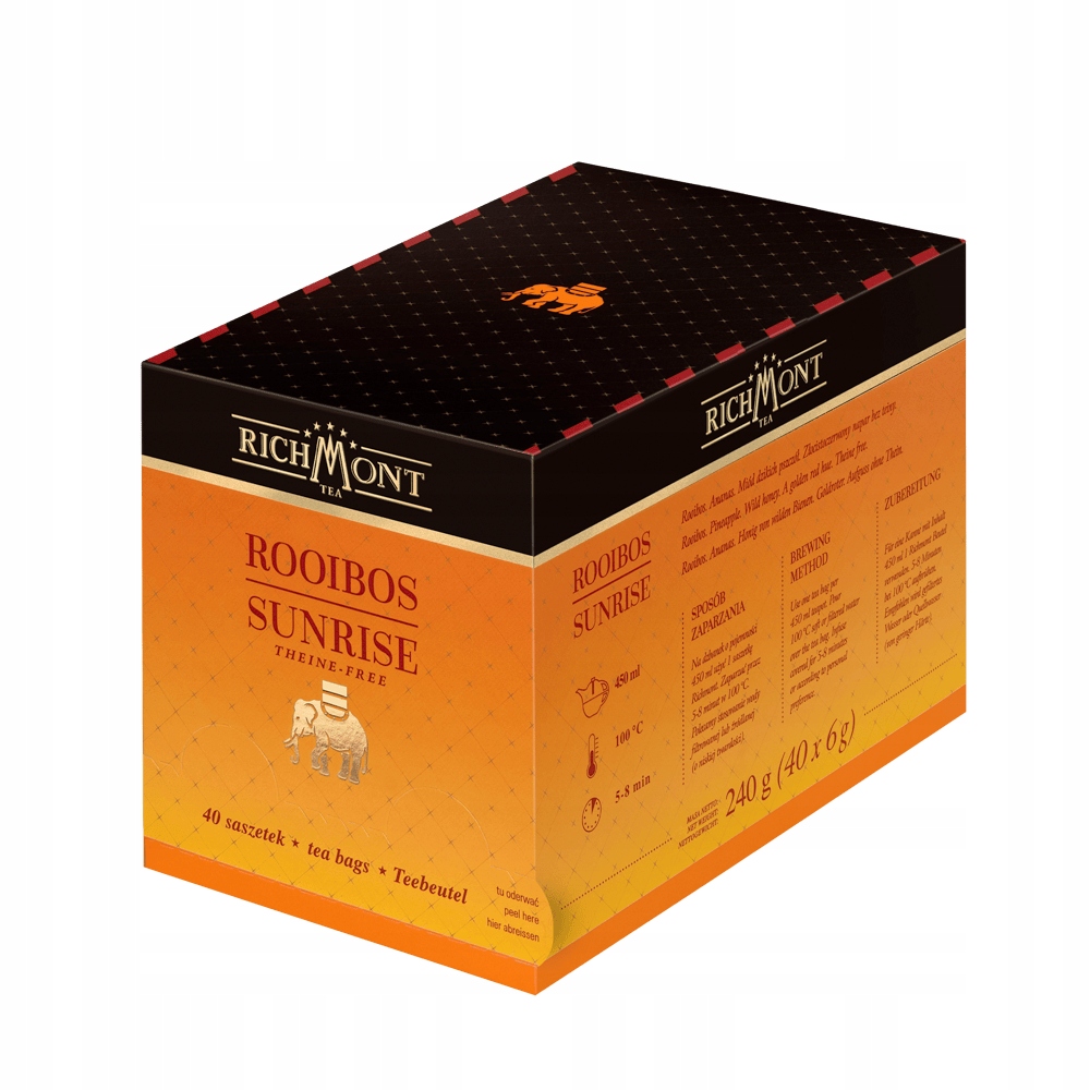 Levně Čaj Richmont Rooibos Sunrise čaj červený med expresní 40 ks