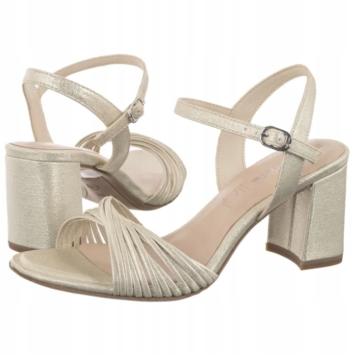 Kožené dámské sandály Tamaris stříbrné 1-28324-42 179 Champagne