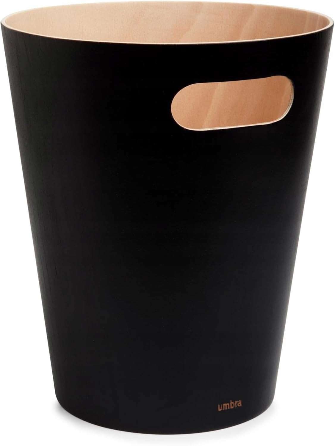 Odpadkový Koš Dřevěný 7,5 L Válcový Černý Do Koupelny Kanceláře Obývacího Pokoje