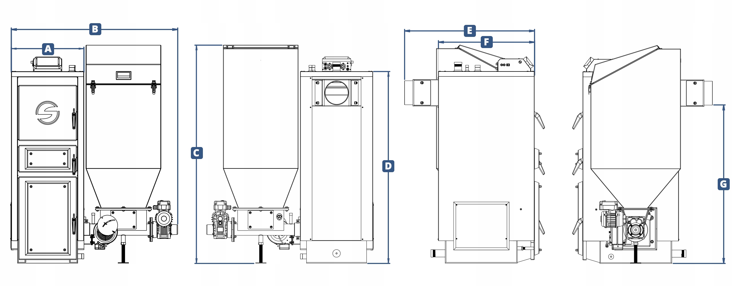KOCIOŁ PIEC Z PODAJNIKIEM 14 KW DO 160m2 EKOSILNIK Zakres klas efektywności energetycznej A+ - G
