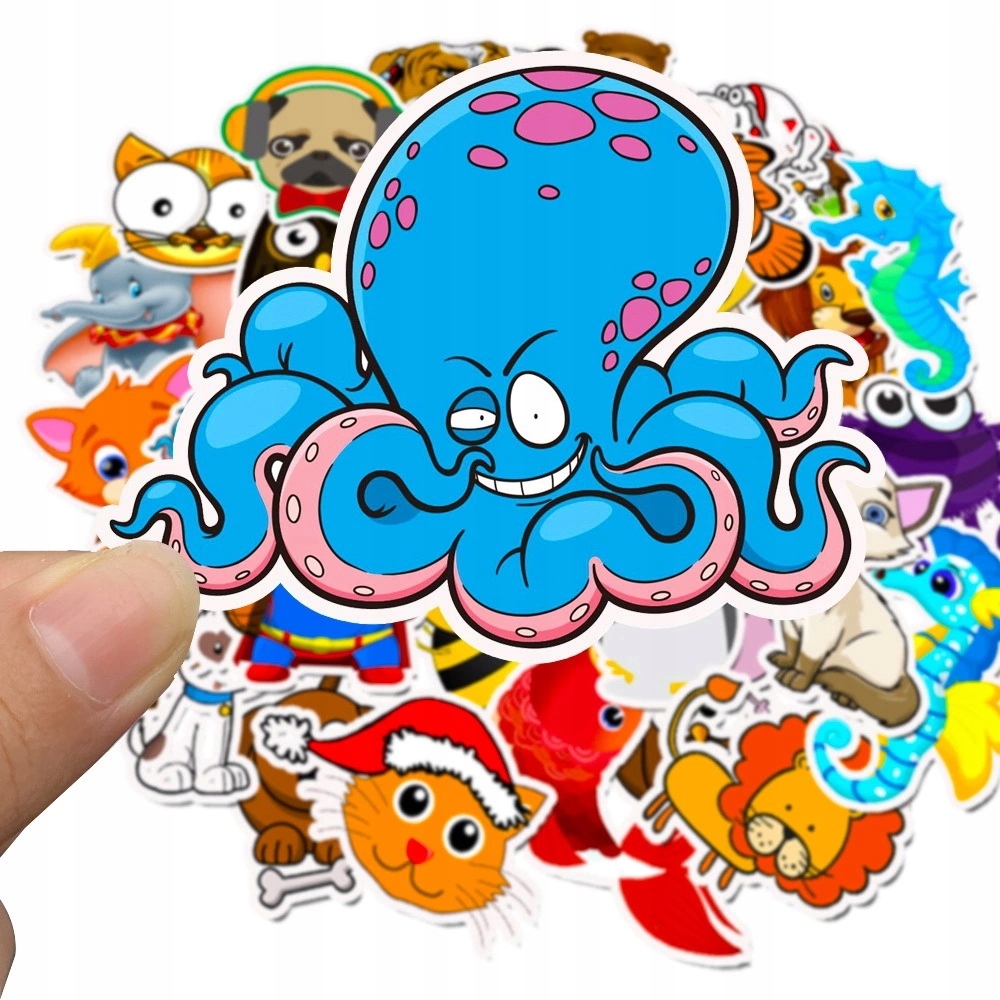

Naklejki Sticker MIX Zwierzaki Na Laptop 50 szt