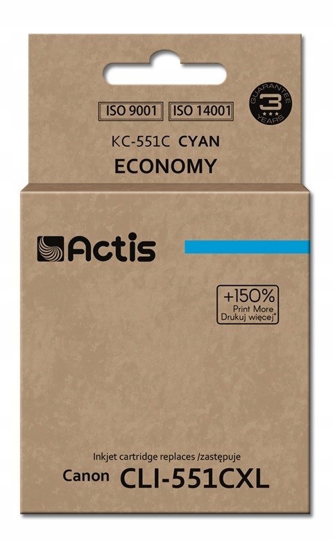 Tusz Actis KC-551C (zamiennik Canon CLI-551C; Standard; 12 ml; niebieski)