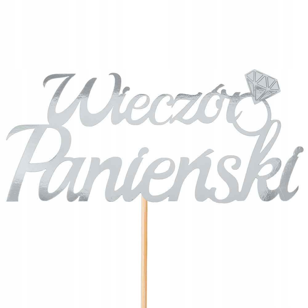 

Topper Wieczór Panieński Ozdoba Na Tort Srebro