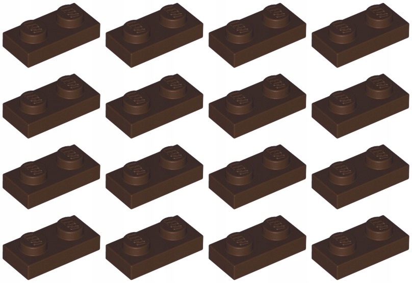 

Lego 3023 Płytka 1x2 brązowa ciemna (6g) 16 szt.