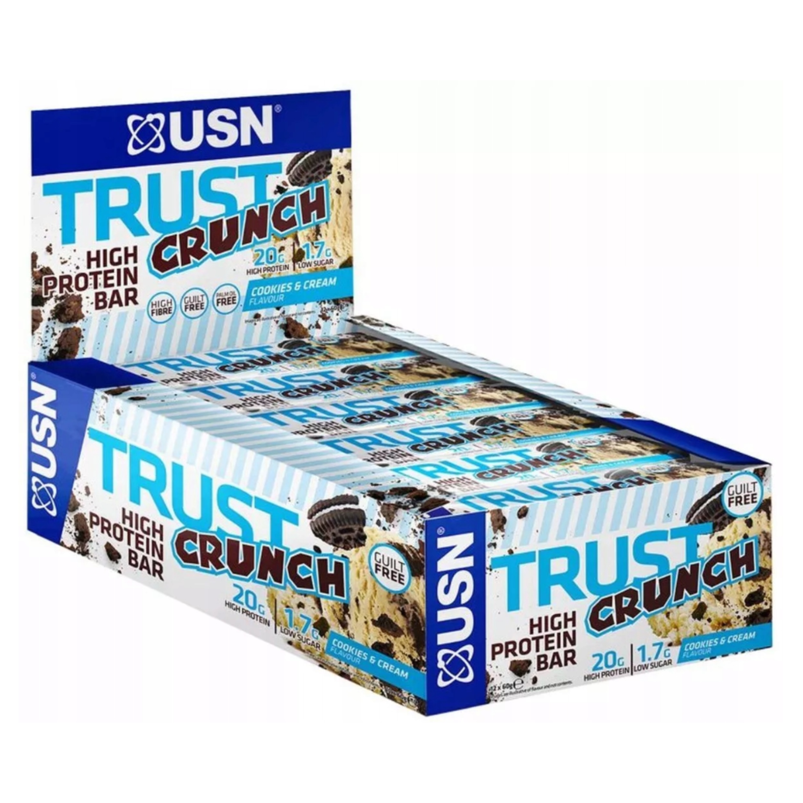 Proteinová Tyčinka Usn Trust Crunch 12x60 g Cookies Cream 20 g Bílkoviny