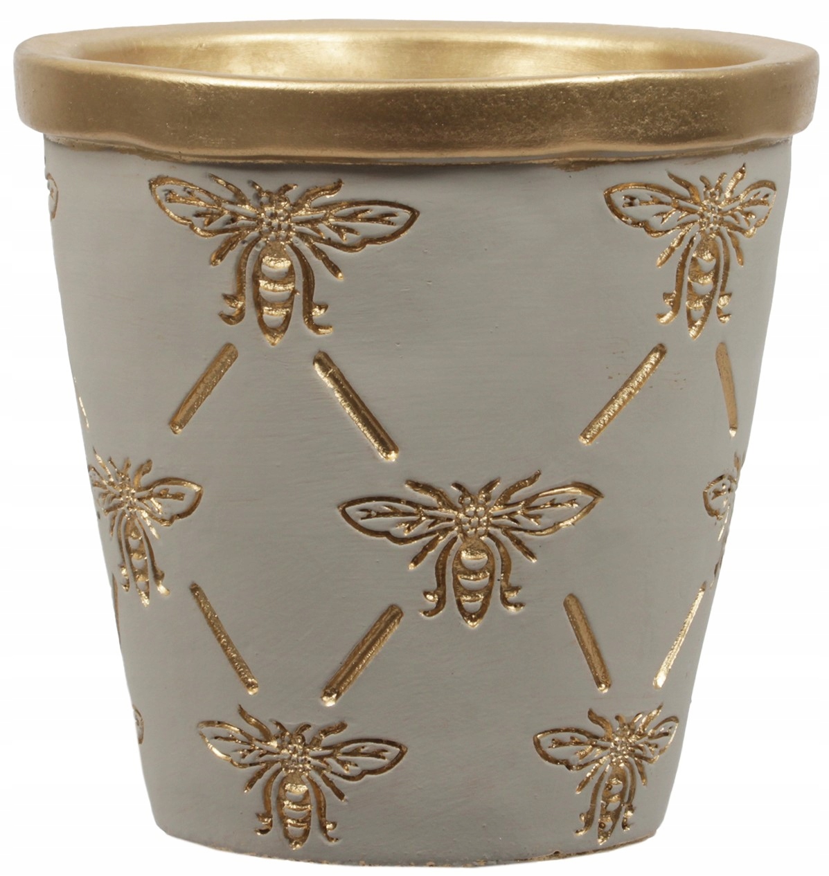 DONICZKA OSŁONKA BETONOWA OKRĄGŁA SZARA ZŁOTA S