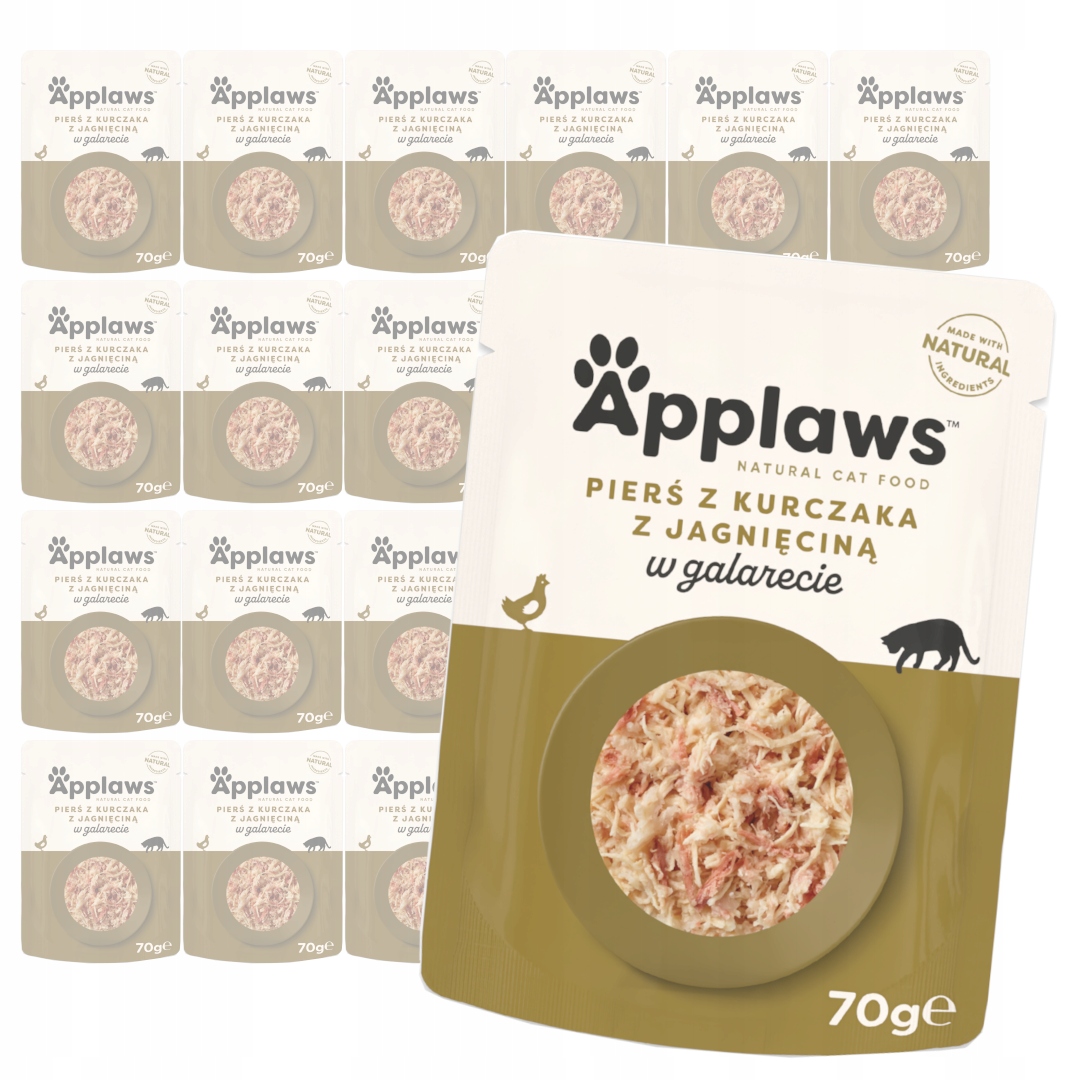 Applaws Mokré Krmivo Pro Kočky 24 x 70 g Kuřecí prsa s jehněčím masem Želé