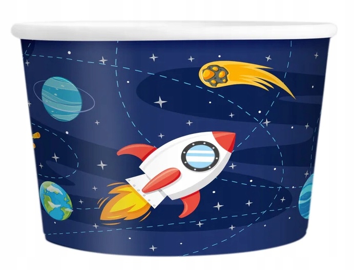 kubeczki kubki na lody słodycze kosmos 6szt party