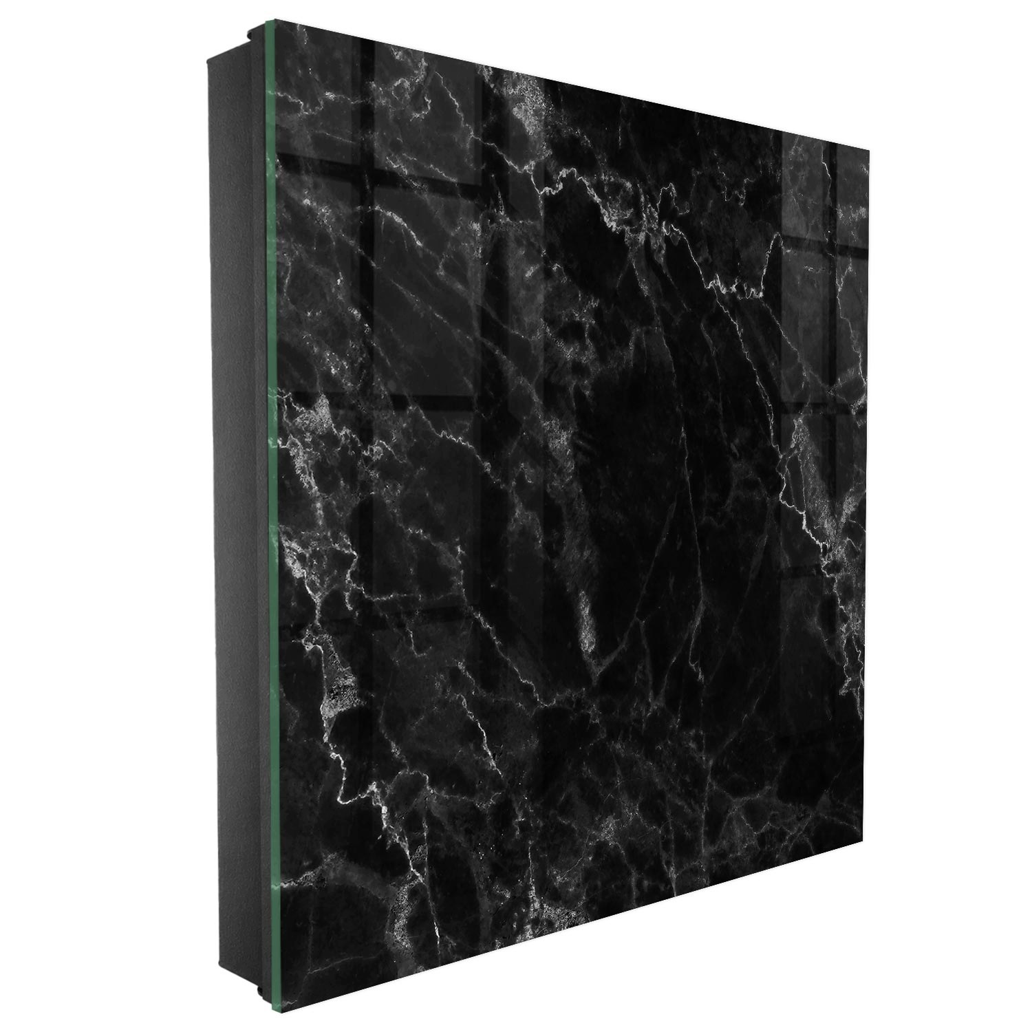 Věšáková skříňka Organizér na klíče Černá pravá 30x30 cm Mramorová hloubka
