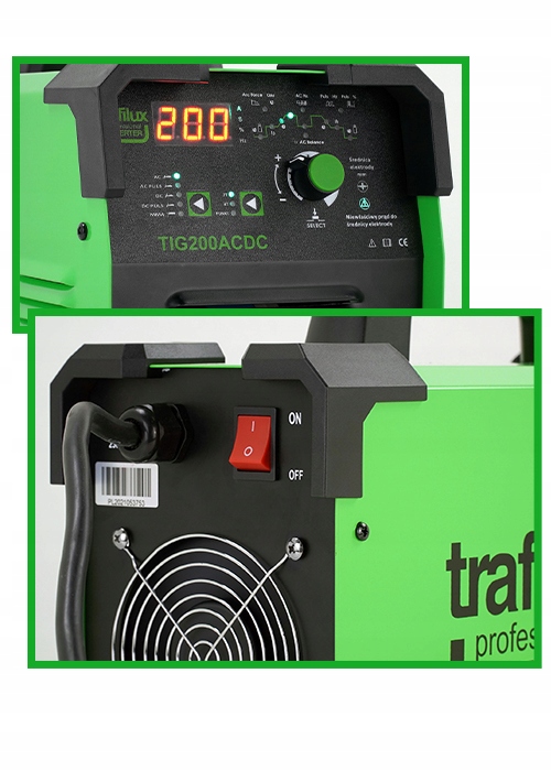 Spawarka TRAFILUX 200A SPOT TIG AC DC Puls ZESTAW Czas cyklu pracy 60%