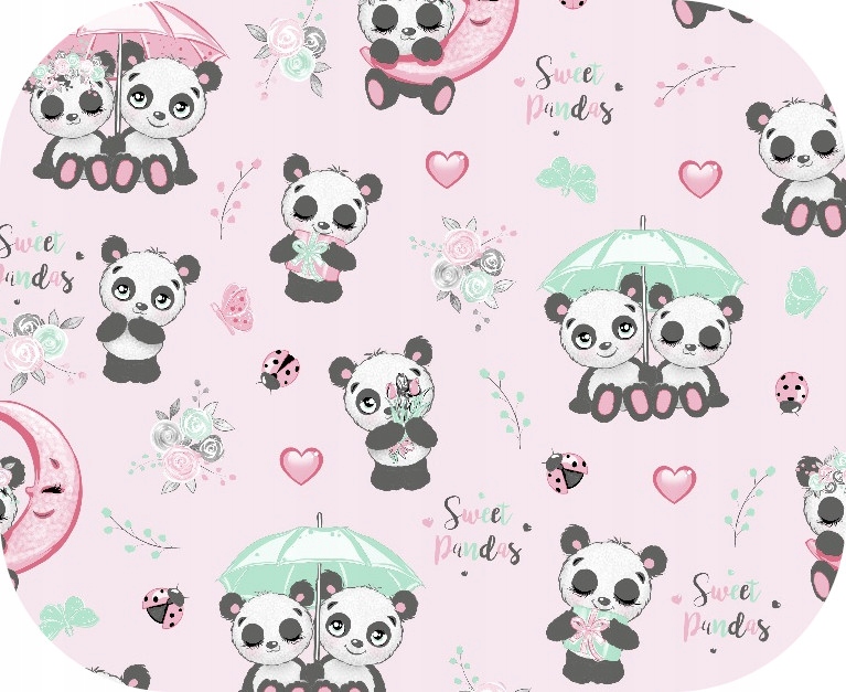 Pielucha Flanelowa 80x80 Panda Róż