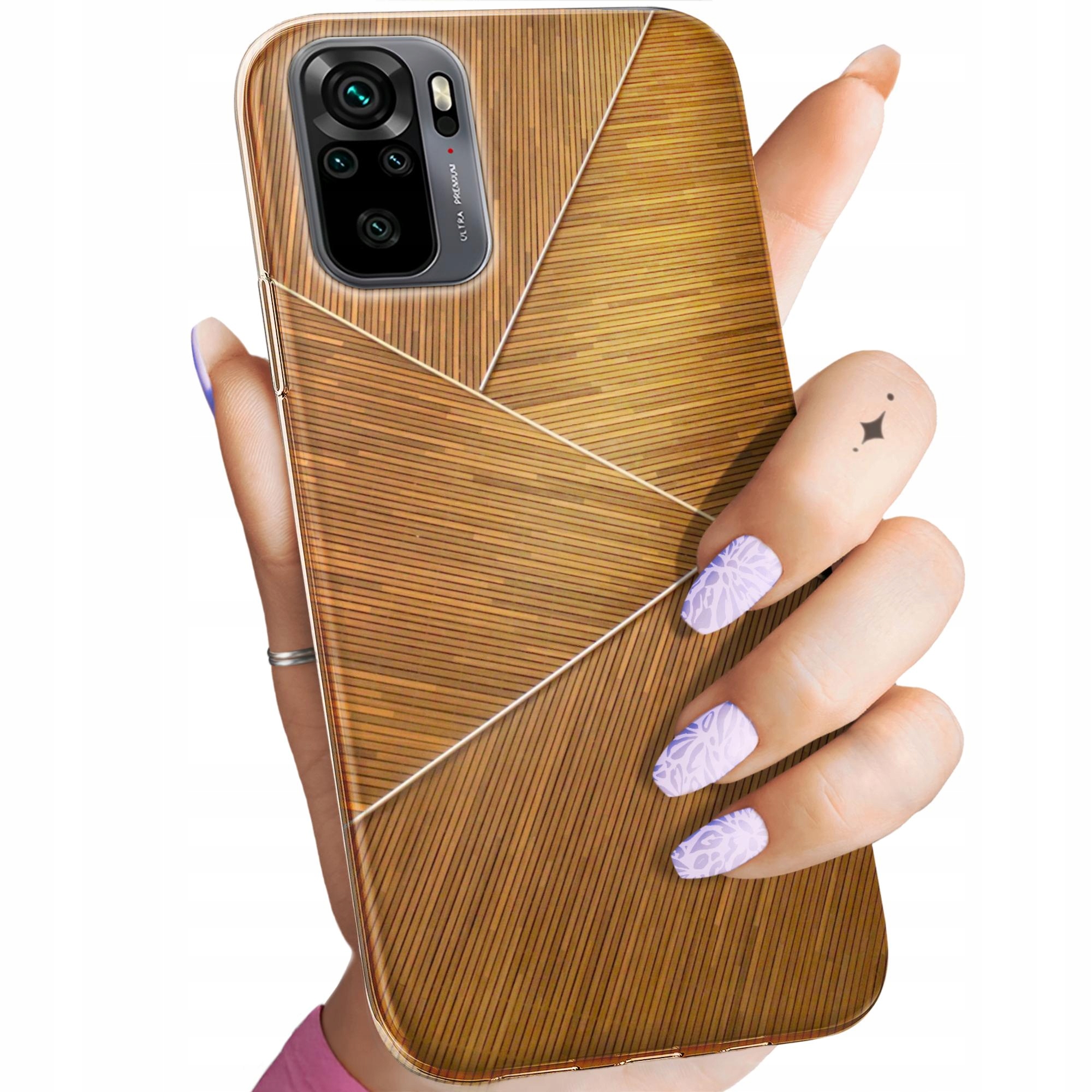 Etui Do Xiaomi Redmi Note 10 Brązowe Drewniane Brown Obudowa Case
